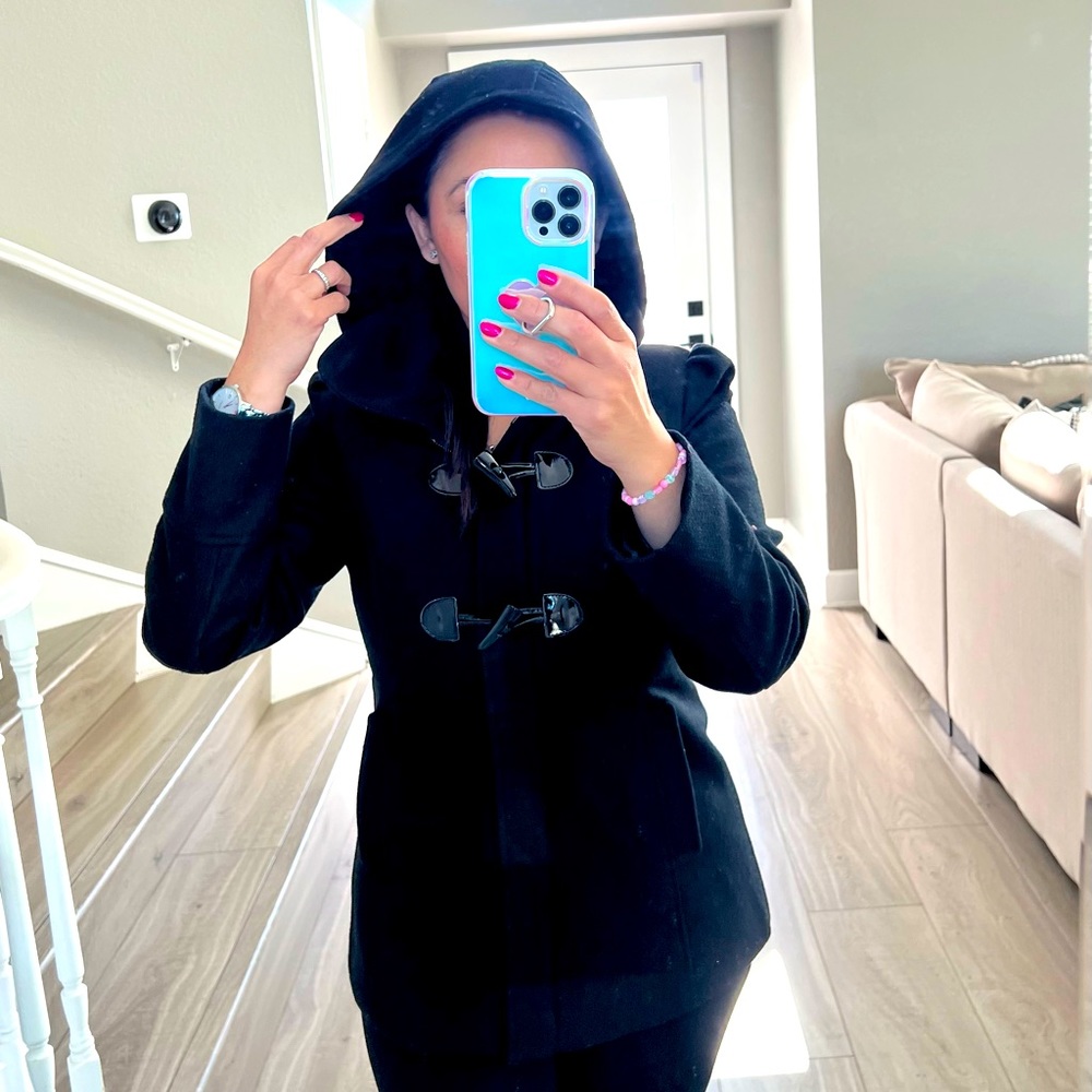 GUESS Black Hooded Jacket Size M